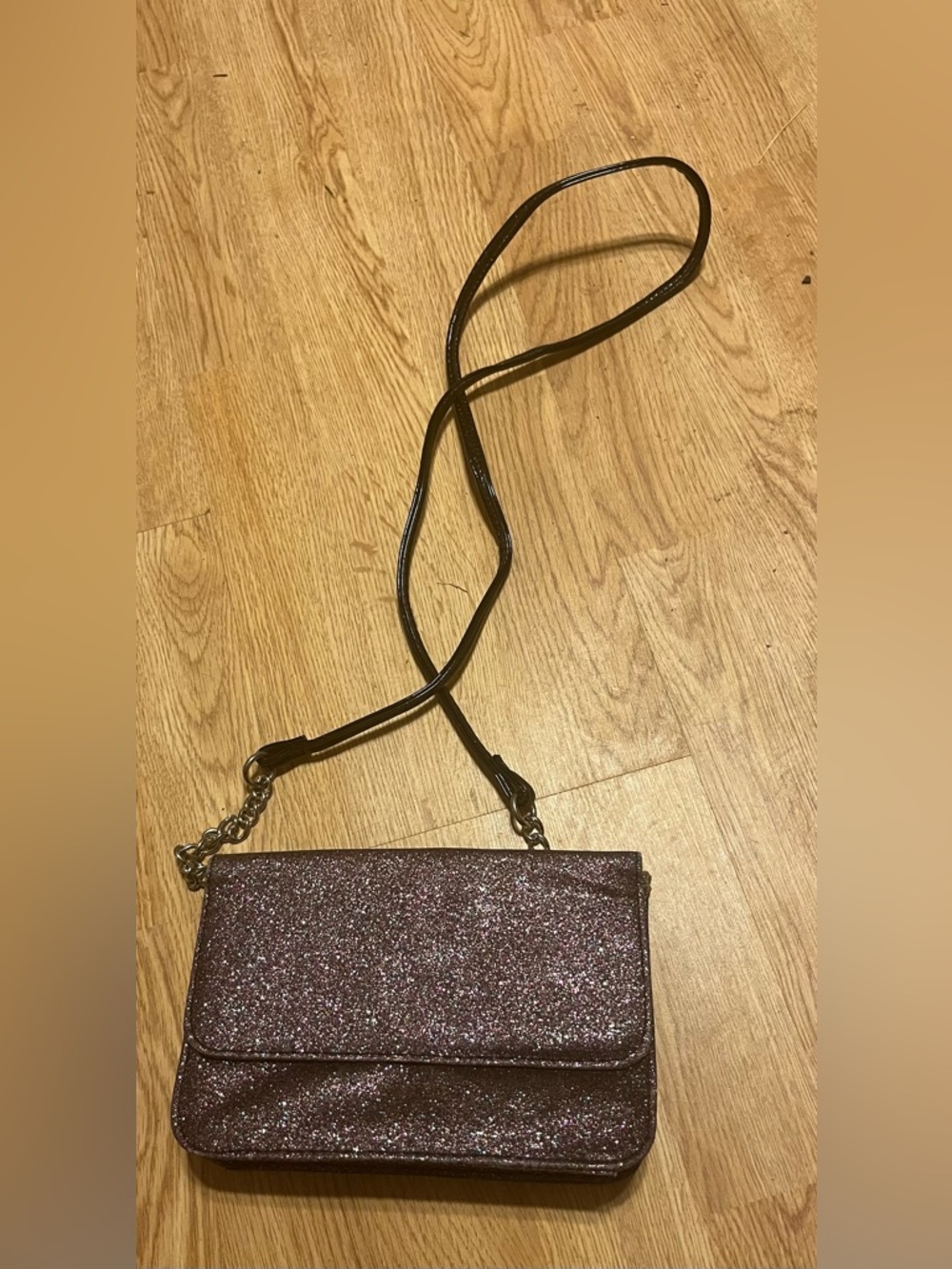 Candies Glitter Crossbody Bag in Rose Gold - Women's Shoulder Purse